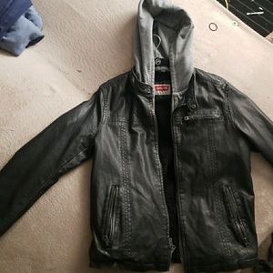 Black Levi's foux leather jacket